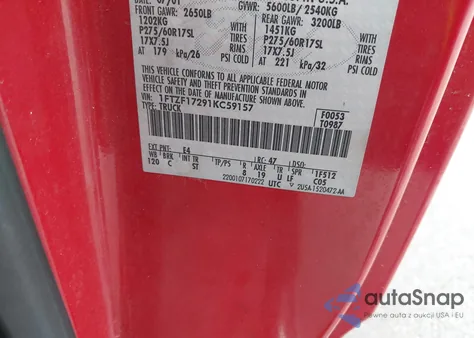 2001 Ford F-150 Xl/Xlt from USA, damaged, VIN 1FTZF17291KC59157